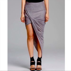 Helmut Lang Asymmetrical Drape Wrap Grey Skirt, Size Small S